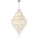 Sophia 29 Light Foyer, Brass with Wispy White Tronchi Style Glassware - AC12104WH
