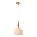 Kate 1 Light Pendant 14", Brushed Brass with Ribbed Glassware - AC12111BR
