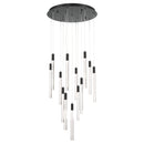 Celine 13 Light Integrated LED Chandelier, Black with Laser Lined Glass Rods - AC12143BK