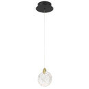 Snowflake 1 Light Integrated LED Pendant, Satin Brass - AC12150BB