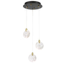 Snowflake 3 Light Integrated LED Pendant, Satin Brass - AC12151BB