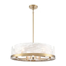 Skye 6 Light Chandelier, Brass with Wispy White Murano Style Glass - AC12176BR