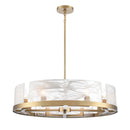 Skye 8 Light Chandelier, Brass with Wispy White Murano Style Glass - AC12178BR