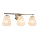 Brooke 3 Light Bathroom Vanity, Brushed Nickel with Wispy White Glassware - AC12183BN