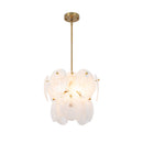 Lily 4 Light Pendant, Brushed Brass with Wispy White Murano Style Glass - AC12210BR