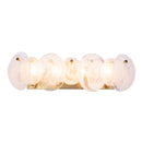 Lily 4 Light Bathroom Vanity, Brushed Brass with Wispy White Murano Style Glass - AC12214BR