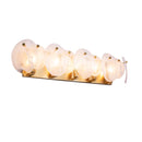 Lily 5 Light Bathroom Vanity, Brushed Brass with Wispy White Murano Style Glass - AC12215BR