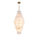 Lily 15 Light Chandelier, Brushed Brass with Wispy White Murano Style Glass - AC12219BR