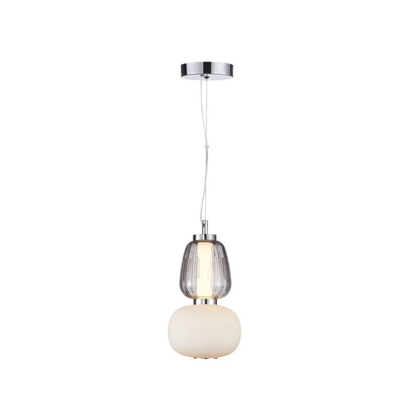 Cyra Collection 1-Light Doublt Shade Pendant Chrome