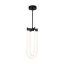 Cascata Collection 2-Light Pendant Black and Brushed Brass