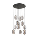 Vega Integrated LED 12 Light Chandelier, Black with Dark Smoke Glassware - AC6952SM