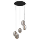 Vega Integrated LED Chandelier, Black with Dark Smoke Glassware - AC6955SM