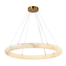 Camila Integrated LED Chandelier, Brushed Brass with White Opal Glassware - AC7470BR