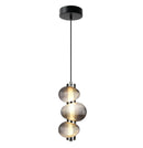 Ariel Integrated LED Pendant 13.5", Chrome with Ribbed Smoke Ombre Glassware - AC7800CH