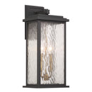 Estate 2 Light Outdoor Wall Sconce 19", Black, Brass with Rain Glassware - AC9272BK