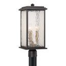 Estate 3 Light Outdoor Post Light, Black, Brass with Rain Glassware - AC9273BK