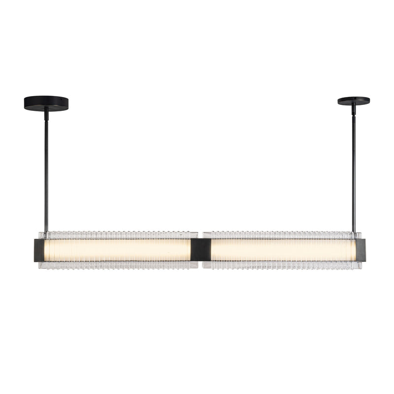 Alai 47-in Urban Bronze/Ribbed Glass LED Linear Pendant - LP374247UBCR-UNV