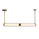 Alai 47-in Vintage Brass/Ribbed Glass LED Linear Pendant - LP374247VBCR-UNV
