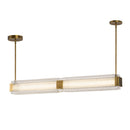 Alai 47-in Vintage Brass/Ribbed Glass LED Linear Pendant - LP374247VBCR-UNV