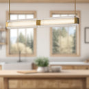 Alai 47-in Vintage Brass/Ribbed Glass LED Linear Pendant - LP374247VBCR-UNV