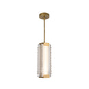 Alai 16-in Vintage Brass/Ribbed Glass LED Pendant - PD374316VBCR-UNV