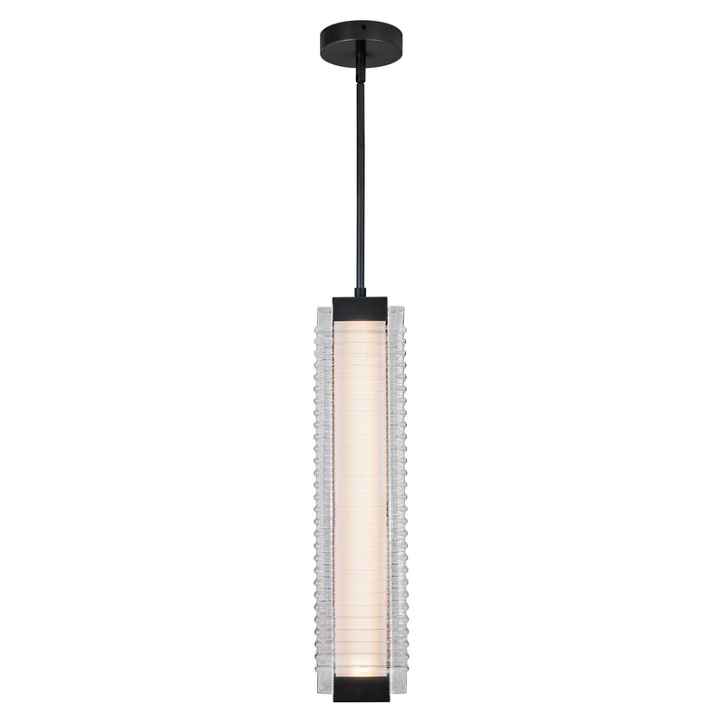 Alai 24-in Urban Bronze/Ribbed Glass LED Pendant - PD374624UBCR-UNV