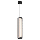 Alai 24-in Urban Bronze/Ribbed Glass LED Pendant - PD374624UBCR-UNV