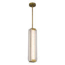Alai 24-in Vintage Brass/Ribbed Glass LED Pendant - PD374624VBCR-UNV
