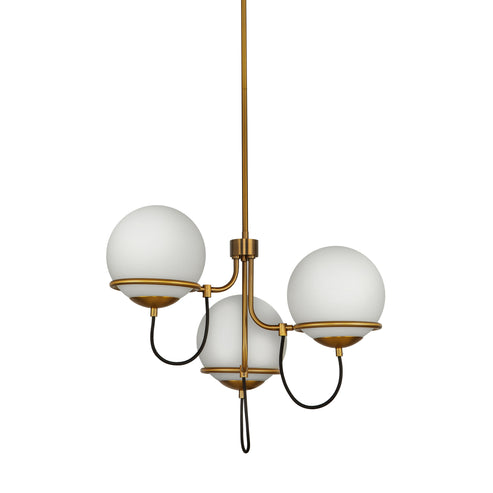 Alba 23-in Aged Brass/Opal Glass 3 Lights Chandelier - CH458323AGOP