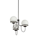 Alba 23-in Matte Black/Opal Glass 3 Lights Chandelier - CH458323MBOP