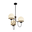 Alba 23-in Matte Black/Opal Glass 3 Lights Chandelier - CH458323MBOP