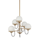 Alba 32-in Aged Brass/Opal Glass 6 Lights Chandelier - CH458632AGOP
