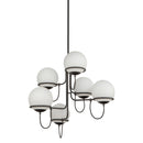 Alba 32-in Matte Black/Opal Glass 6 Lights Chandelier - CH458632MBOP