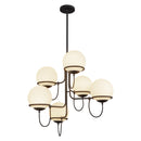 Alba 32-in Matte Black/Opal Glass 6 Lights Chandelier - CH458632MBOP