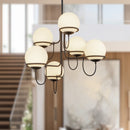 Alba 32-in Matte Black/Opal Glass 6 Lights Chandelier - CH458632MBOP