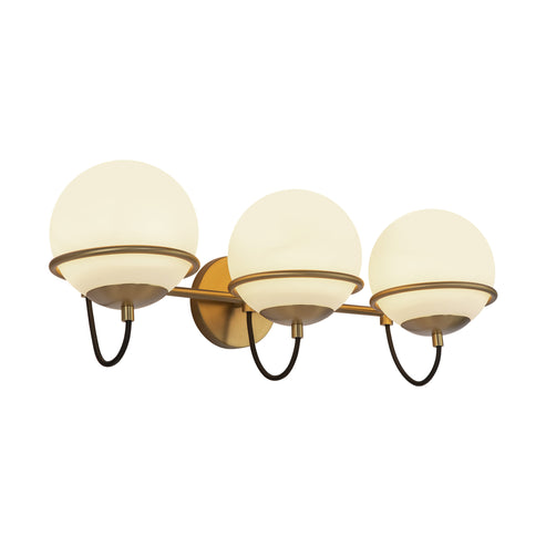 Alba 24-in Aged Brass/Opal Glass 3 Lights Wall Vanity - WV458324AGOP