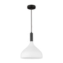 Belleview 12-in Matte Black/Opal Glass 1 Light Pendant - PD532312MBOP
