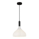 Belleview 12-in Matte Black/Opal Glass 1 Light Pendant - PD532312MBOP