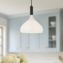 Belleview 12-in Matte Black/Opal Glass 1 Light Pendant - PD532312MBOP