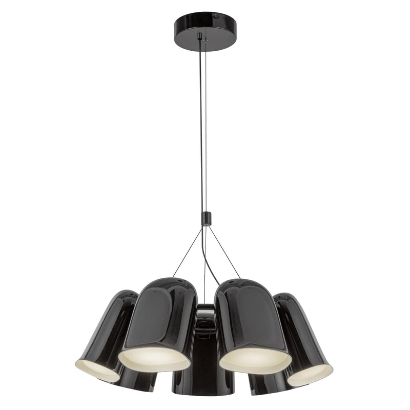 Bell 20-in Glossy Black LED Chandelier - CH21120-GBK-UNV