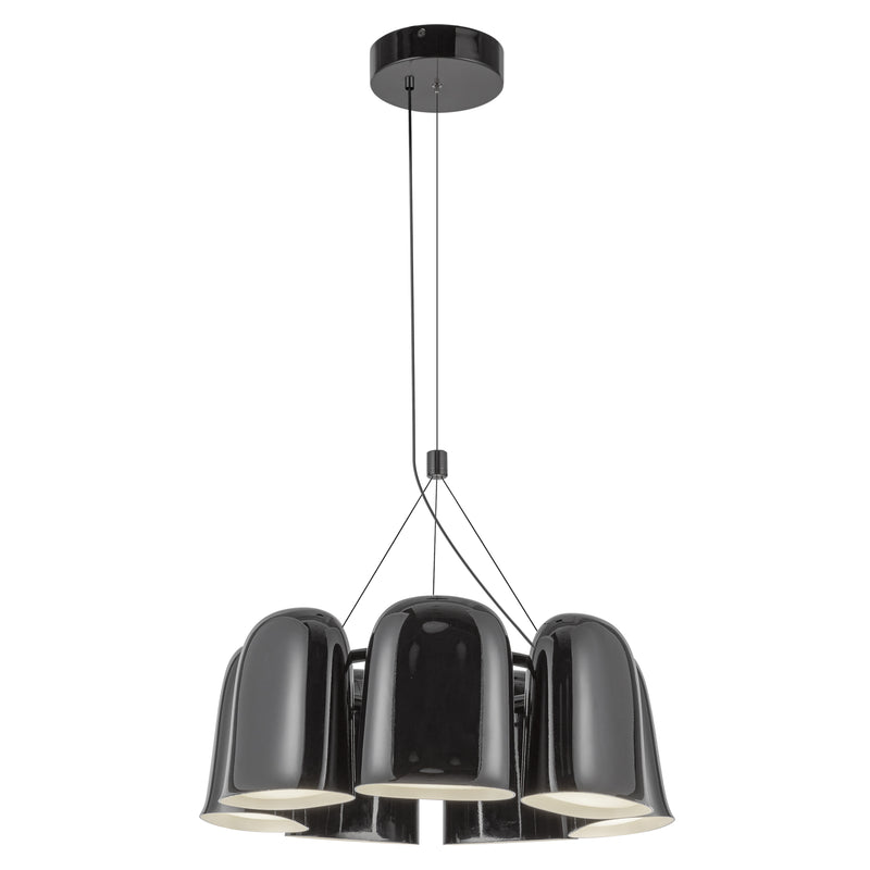 Bell 20-in Glossy Black LED Chandelier - CH21120-GBK-UNV