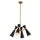 Blake 24-in Matte Black/Aged Gold Socket Chandelier - CH574424MBAG