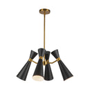 Blake 24-in Matte Black/Aged Gold Socket Chandelier - CH574424MBAG