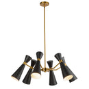 Blake 32-in Matte Black/Aged Gold Socket Chandelier - CH574632MBAG