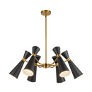 Blake 32-in Matte Black/Aged Gold Socket Chandelier - CH574632MBAG