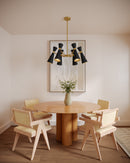 Blake 32-in Matte Black/Aged Gold Socket Chandelier - CH574632MBAG