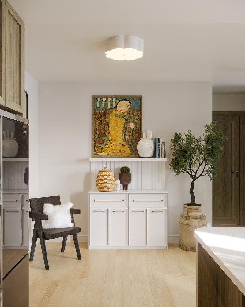 Blossom 14-in Antique White Socket Flush Mount - FM603314AW