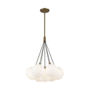 Bolla 16-in Brushed Gold/Opal Glass LED Chandelier - CH3117-BG/OP
