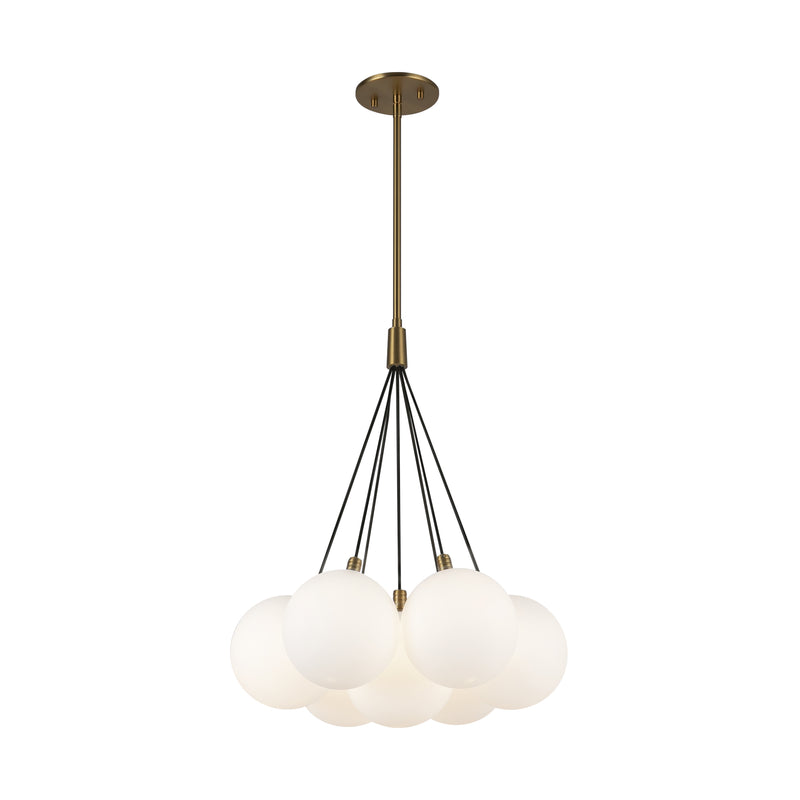Bolla 16-in Brushed Gold/Opal Glass LED Chandelier - CH3117-BG/OP