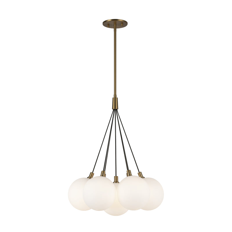 Bolla 16-in Brushed Gold/Opal Glass LED Chandelier - CH3117-BG/OP